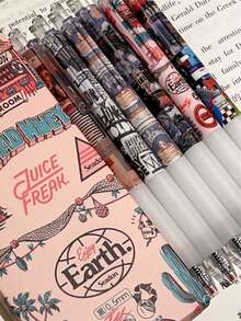 Bộ 6 bút chì bấm kiểu cổ điển 0.5mm, mực đen, thiết kế retro, thích hợp cho học sinh, thi cử. - màu đen - Xem 2