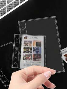 10-50pcs A7 Loose-Leaf Transparent Card Sleeves, 3 Inch Postcard Holders, 6-Ring Kpop Mini Collection Album Refill - Clear - View 2