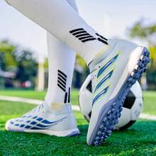 New Men's Artificial PU Football Boots, Outdoor Grass Sports Shoes, Non-Slip, , With Extra Grip, Professional Match Training Shoes - Moon Purple - View 9