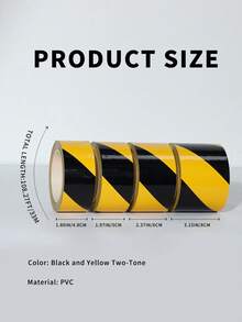 1 Roll Of Black And Yellow Two-Tone Warning Tape | 4 Width Options (48mm/50mm/60mm/80mm) | 33m LengthSuitable For Outdoor, Factory & Public Area Use – Ideal For Isolation, Caution And Warning Purposes - Black and Yellow - View 5