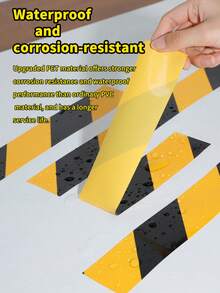 1 Roll Of Black And Yellow Two-Tone Warning Tape | 4 Width Options (48mm/50mm/60mm/80mm) | 33m LengthSuitable For Outdoor, Factory & Public Area Use – Ideal For Isolation, Caution And Warning Purposes - Black and Yellow - View 2