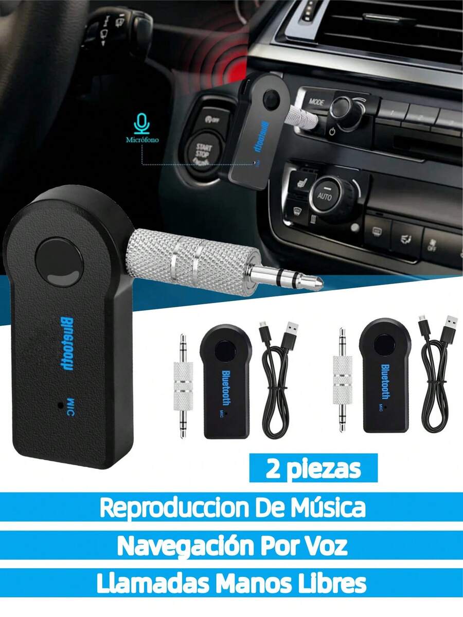 Receptor Bluetooth 5.0 para automóvil con conector AUX de 3.5 mm, transmisor de música de audio estéreo inalámbrico con micrófono para altavoces del automóvil, adaptador inalámbrico para Pascua