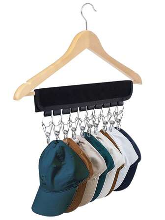 Clips colgadores de sombreros de uso múltiple (paquete de 1), agarre fuerte para organizar gorras de béisbol y sombreros de invierno, solución de almacenamiento de armario sobre la puerta