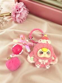 POKOJA LAND New Cute Big Ear Heart Shaped Keychain, Fashion Cartoon Accessory Bag Charm Key Chain