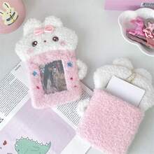 [Cute Rabbit Card Holder For Girls] Furry Bunny Doll With Creative Tea Cup Shape, Campus Card Bus Card Holder Pendant, Multi-Functional Portable Storage Card Holder, Girly Heart School Bag Pendant - Teacup Rabbit Card Holder - View 3