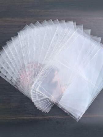 10 Packs A5 6-Ring Photocard Sleeves - Card Sleeves Binder Sheets, 20 Pockets Double-Sided Page Protectors, Suitable For Game Cards, Photos And Postcards (2.5x3.5 Inches)