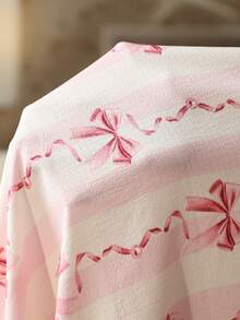 Vestido de dormir rosa con estampado de rayas y flores, volantes en el bajo y lazo decorativo - Rosa Fucsia - Ver 10