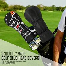 Play Ball Bomb 设计风格高尔夫球杆套，适用于一号木杆、球道木杆、混合杆 - 高尔夫球杆杆头套，趣味一号木杆杆头套 - 适合男女户外运动爱好者，是一款值得拥有的高尔夫球杆保护套。