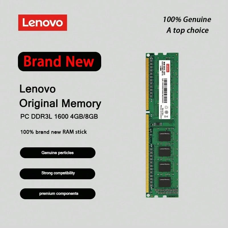 Lenovo 4G/8G DDR3L 1600 Desktop Memory Module - Green - View 1