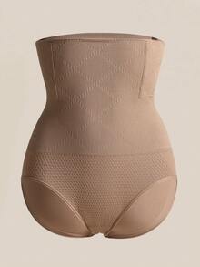 1 件装无缝高腰塑形内裤收腹提臀塑身短裤女士内衣平角提臀内裤 - 駝色 - 查看 10