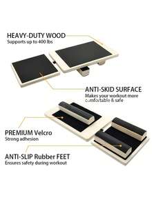 1件装木制足部平衡板，踝关节强化平衡板，侧踢踝关节板，功能：踝关节平衡训练器，单腿稳定性及足部拉伸装置，足部训练板，瑜伽普拉提专用坚固木制踝关节平衡训练器，足部平衡训练板 | 坚固耐用 - 彩色 - 查看 6