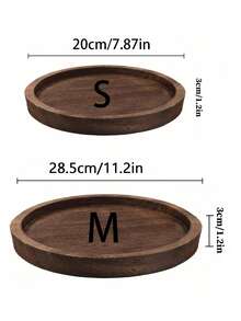 1pc Vintage Wooden Round Decorative Tray, Farmhouse Distressed Candle Holder Base, Home Living Room Incense Candle Plate