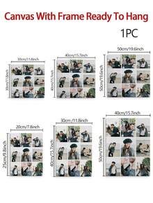 1pc Custom Photo Canvas Collage, Decorative Painting Made By Piecing Together 9 Photos, Personalized Family Memory Wall Art With Durable Frame, High-Quality Print For Indoor Use, Perfect For Living Room, Terrace, Patio Decor, Pictures Wall Decor, Perfect For Room Decor, Modern Wall Art - Multicolor - View 2
