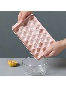 33-Cavity Plastic Ice Cube Tray With Lid - 2 Color Options, Minimalist Design | Ideal For Home & Beverage Making - Multicolor - View 5
