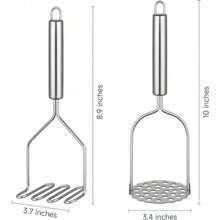 2PCS Mashed Potato Masher - Stainless Steel Potato, Masher Kitchen Tools & Utensils Avocado, Bean, Salad, Vegetables, Fruit, Food, Meat Ground Beef - 預設 - 查看 3
