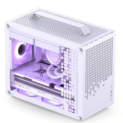 /JONSPLUS Z20 White Micro-ATX Mini Tower Pc Casewith Detachable Carrying Handle Mini Size High-Performance Hardware Compatible Support 240AIO H160mm Cooler White