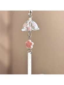 1pc Sakura Wind Chime Beaded Phone Strap - Minimalist Ins-Style Camera Bag Charm And Keychain Pendant. Fashionable Daily Casual Wear Accessory With Delicate Cherry Blossom Design - Multicolor - View 6
