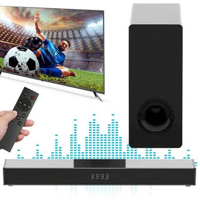 160W Peak Power Soundbar - Delivers Deep Bass Boost, Wired Subwoofer, And Crystal-Clear Dialogue For Smart TVs And Game , 4D Echo Wall Surround Sound System, High-Fidelity Subwoofer, Consoles For An Immersive Home Theater Experience