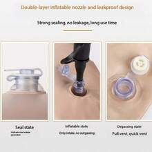 Cama inflable portátil para automóvil, suave y cómoda, colchón de PVC para RV con diseño acolchado, fácil de transportar, se adapta a la mayoría de los vehículos (bomba de aire libre). - Naranja Coral - Ver 2