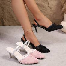 女士闭趾高跟凉鞋，时尚百搭假日派对高跟鞋，夏季凉鞋 - 黑色 - 查看 3