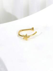 1/3/5 pièces Faux anneau de nez style punk plaqué or 18 carats, clip de nez en acier inoxydable anneau de septum pour adolescents - Multicolore - Voir 14