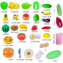 Comida de Juguete, Frutas y Verduras de Juguete para Cortar, 30 Piezas de Juguete de Corte para Niños, Juguetes para Cortar Frutas, Comida para Cocina de Juegos de Niños, con Platos y Cuchillo - 1 - Ver 6