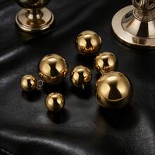 1 Or 4-Piece Stainless Steel 18K Gold-Plated Large Hollow Spherical Round Pendants (14/16/18/20/22/25/30mm), Suitable For DIY Jewelry Making: Necklace, Earring, Bracelet Components - Multicolor - View 4