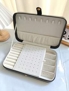 Portable PU Leather Jewelry Box, Jewelry Storage Box, Anti-Oxidation Birthday Gift, Large Capacity For Earrings, Rings, Bracelets, Necklaces, Hair Accessories, Suitable As A Gift For Girlfriends, Friends, And Girls For Festivals Or Birthdays - Multicolor - View 3