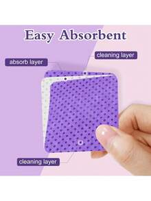 1000/200/100pcs Lint-Free Nail Wipes, Nail Polish Remover Pads, Soft Non-Woven Acetone Nail Polish Remover Pads For Nail Preparation And Gel Nail Polish Remover, Lint-Free Nail Glue Wipes, Lash Extension Wipes, Waterless Nail Supplies - Mauve Purple - View 3