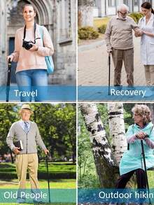 1 chiếc gậy leo núi gấp gọn, có thể điều chỉnh độ cao, chắc chắn, phù hợp cho người cao tuổi. - Nhiều màu - Xem 8