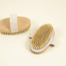 Dry Brushing Body Brush For Lymphatic Drainage- Soft Bristles - Reduces Cellulites, Removes Dry Skin And Improves Blood Circulation, Body Exfoliator Scrubber For Glowing Skin, Sauna Accessories - Beige - View 7