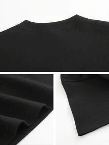 Girls' Festive "I Was 6 Now I'm 7" Birthday Graphic T-Shirt - Playful Pastel Party Style With Decorative Number 67 Design, Round Neck Casual Summer Top For Birthday Parties & Daily Outfits - Comfortable Soft Fabric For Girls' Celebratory Casual Attire - 黑色 - 查看 8