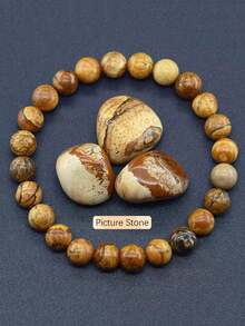 8mm Sunstone & Agate Crystal Beaded Handmade Bracelet - Stone Bracelet - View 26