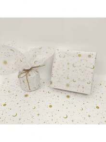 10/30/50pcs,Elegant White & Golden Starry Night Pattern Thin Paper - 50cm X 35cm Wax-Coated Gift Wrapping Tissue For Birthday, Bouquets, Party Favors - Premium Paper For Gift Wrapping, Gift Wrapping Supplies - Multicolor - View 8