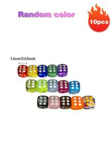 20/36颗透明彩色新款骰子模型小配件，亚克力骰子套装，带彩色点数，透明糖果色多功能骰子，适用于派对和动作游戏 - 多面体形状 - 彩色 - 查看 17