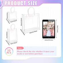 50个装防水透明PVC纽扣礼品袋/购物袋/手提袋，配10个纽扣，非常适合女士婚礼、派对和节日礼物。体育场馆认证透明钱包袋，适合音乐会、体育赛事和节日庆典。透明防水袋，适合女性，非常适合夏季、度假和海滩，也可作为圣诞礼物袋使用。 - 彩色 - 查看 3
