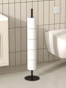 1 Giá đỡ giấy vệ sinh đặt sàn, giá đựng cuộn giấy vệ sinh gấp gọn với đế tròn, chứa được nhiều cuộn giấy hơn, thích hợp cho phòng tắm, phụ kiện phòng tắm - Nhiều màu - Xem 3