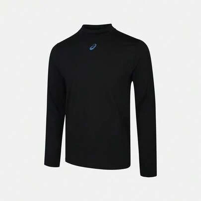 Asics Men's Running Long Sleeve T-Shirt, Knitted Collarless Long T-Shirt 2011D470-001