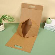 Foldable One-Piece Packaging Box, Minimalist Magnetic Gift Box, Portable Gift Box, Holiday Gift Box - Khaki - View 2