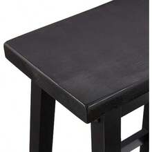 Basics Taburete de madera maciza con altura de encimera de cocina, 61 cm de altura, color blanco, juego de 2(Negro Taburete de barra de 61 cm) - Multicolor - Ver 4