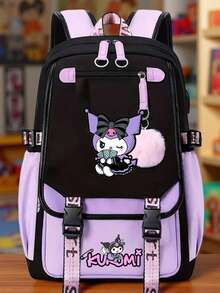 Kuromi印花背包，Hello Kitty印花简约背包，适合中学生，轻便舒适，大容量，休闲百搭旅行背包