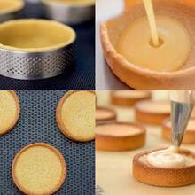 3/6/9/12pcs Tart Rings, Non-Stick Stainless Steel Round Cake Molds, Metal Pastry Molds For French Desserts, Mini Fruit Tarts, Round Tarts, Gift Box Packaging