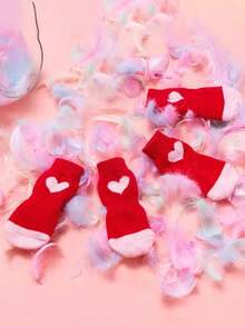 舒适保暖宠物脚套，小型犬及小型宠物保暖袜，防滑防污脚套（适用于泰迪犬、吉娃娃等小型宠物/猫）。 - 彩色 - 查看 1