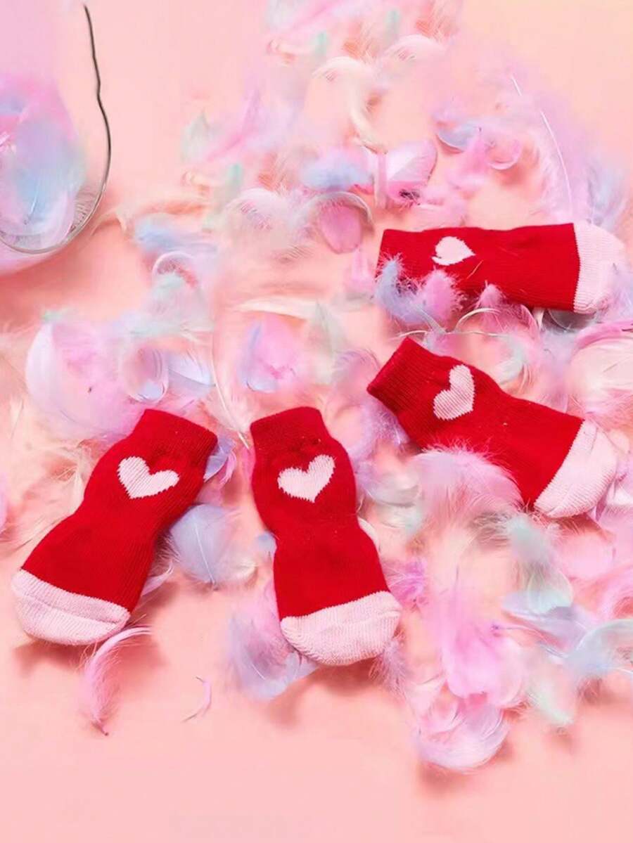 舒适保暖宠物脚套，小型犬及小型宠物保暖袜，防滑防污脚套（适用于泰迪犬、吉娃娃等小型宠物/猫）。 - 彩色 - 查看 1