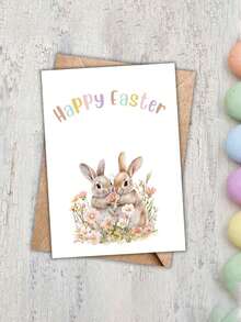 2pcs Spring Rabbit & Floral Easter Bunny DIY UV DTF Transfer Stickers, Suitable For Crafts, Journals, Glass Cups, Coffee Mugs, Vases, Laptops, Phone Cases, Greeting Cards, Illustrations, Scrapbooks, Decorative Transfers, Home Decor, 6.8cm - Multicolor - View 6