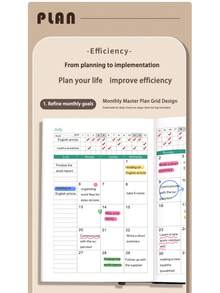 400-Page 2026 English PU Snap Planner – Adult English Planning Book With Monthly Goals & Daily Task Lists. Dated Faux Leather Portable Diary – Daily Efficiency Journal For Students & Professionals' Time Management. - Multicolor - View 9