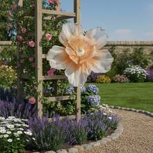 Gran flor de durazno artificial brillante y realista, decoración floral para bodas, jardines, fiestas. - Naranja - Ver 2