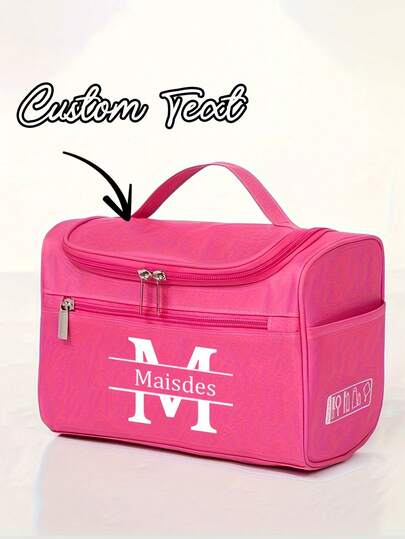 Customized Large Capacity Handheld Makeup Bag, Portable Travel Bag, Can Store Cosmetics, Bathroom Essentials And Makeup Brushes, Luxury Multi-Pocket Cosmetic Bag, Valentine's Day/Holiday Gift, Personalized Gift For Women, Toiletry Bag, Clutch/Handbag, Ideal Gift For Girlfriend, Family, Friends