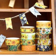 Sunflower Washi Tape Set, 12 Rolls Floral Decorative Tape Yellow Summer Flowers Masking Tape Journaling Supplies, Junk Journal, Scrapbooking, Arts Crafts, Planner, Wrapping - Multicolored - View 6