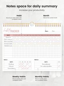 Sổ theo dõi thói quen 12 tháng, không ghi ngày tháng, nhật ký theo dõi thói quen hàng ngày, hàng tuần, hàng tháng, giúp tăng năng suất làm việc, quản lý sức khỏe, phát triển kỹ năng và trải nghiệm cá nhân hóa. Thích hợp cho học sinh, phụ kiện văn phòng phẩm, quà tặng tri ân giáo viên. - Nhiều màu - Xem 5